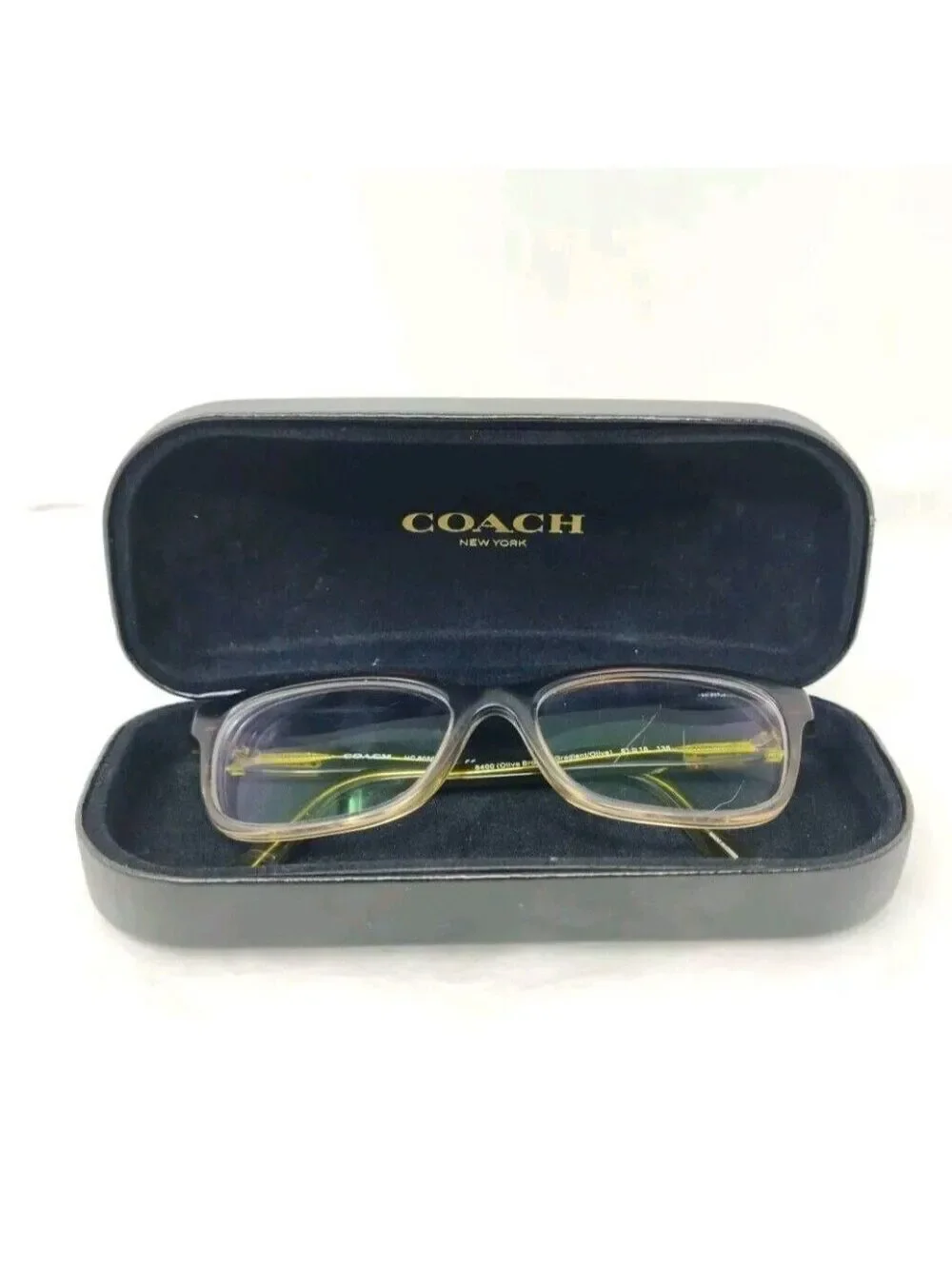 COACH HC 6089 5400 OLIVE BROWN GRADIENT PLASTIC RECTANGLE EYEGLASSES 51MM W/CASE